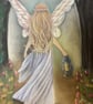 Enchanted Forest Fairy original pastel Drawing A3
