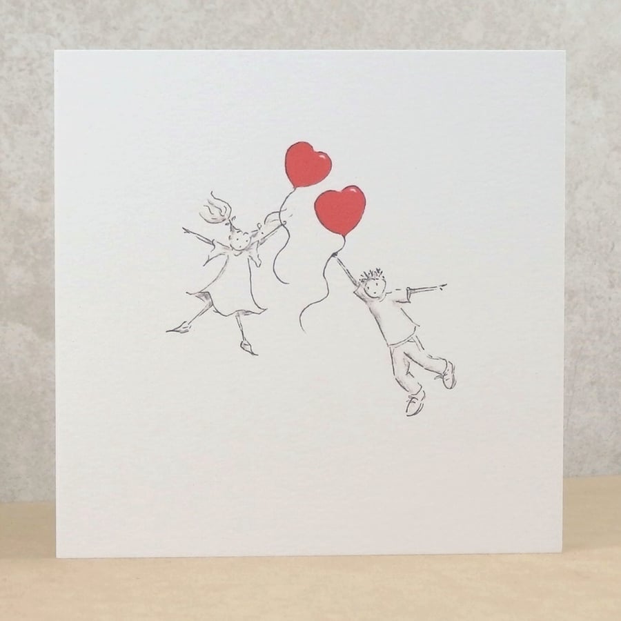 Falling Hearts Card Eco-friendly Card