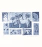 Little Gallery - Collagraph Print in Blue - Image 1