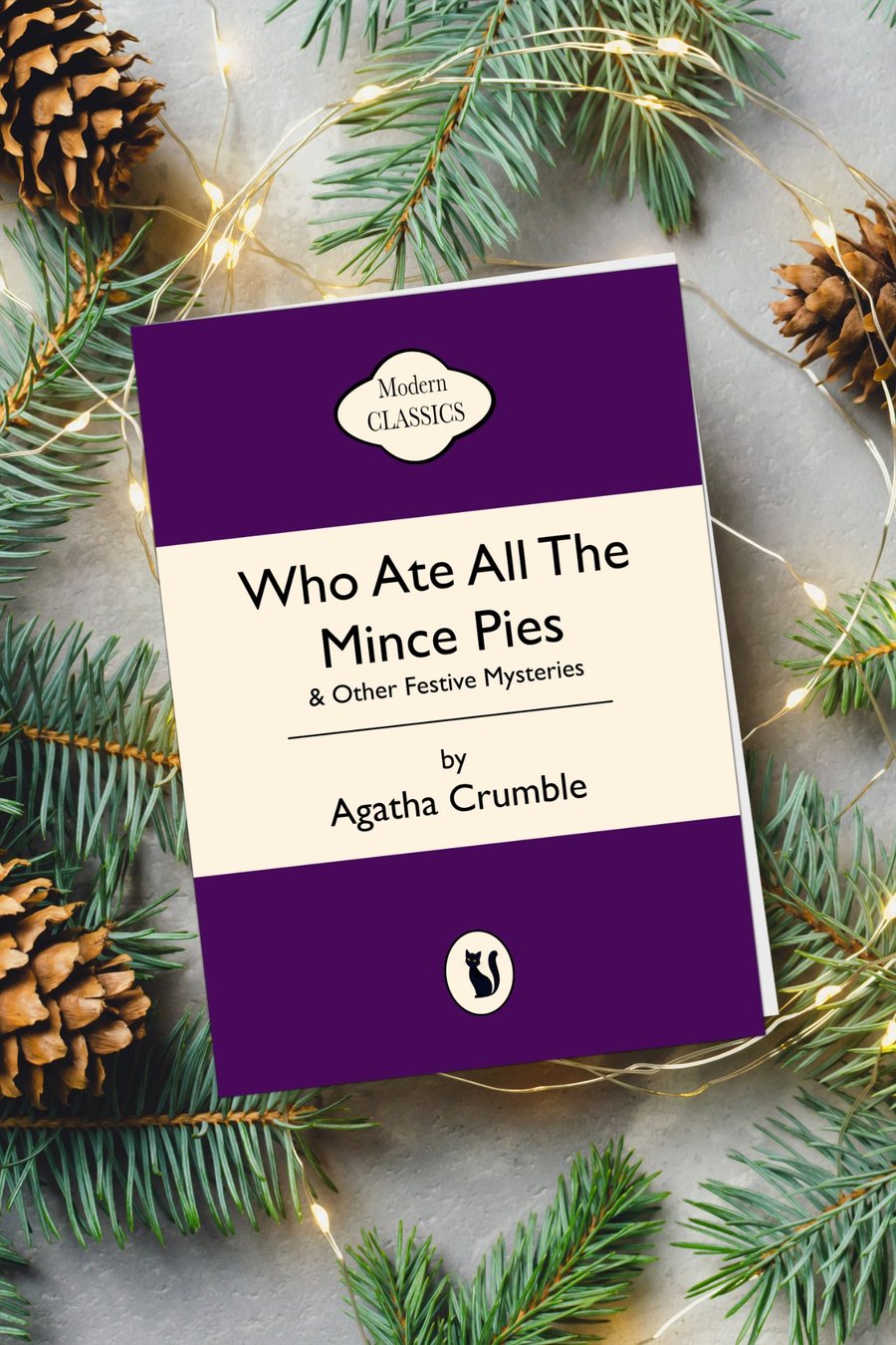 Funny Christmas Card - Who Ate All the Mince Pies - Penguin Style A5 Card