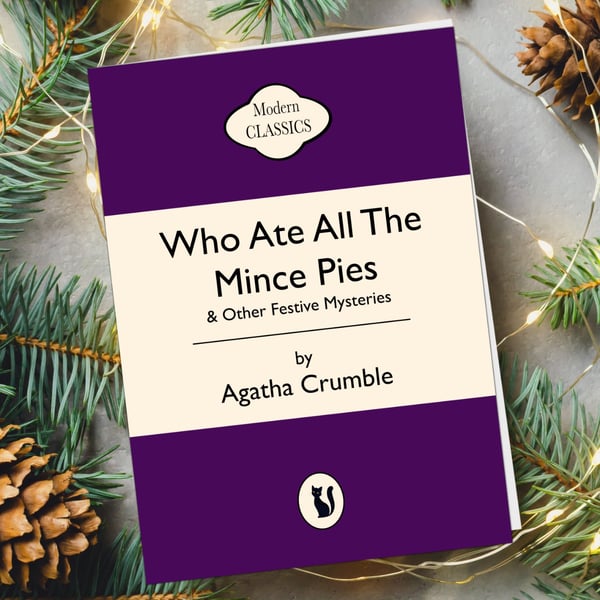 Funny Christmas Card - Who Ate All the Mince Pies - Penguin Style A5 Card