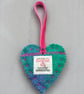 Hand Embroidered Harris Tweed Heart Hanging Decoration  - Image 3
