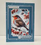 Grandma Christmas Card - Robin & Winter Foliage - Image 1