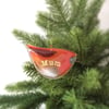 A personalised small glass robin Christmas decoration