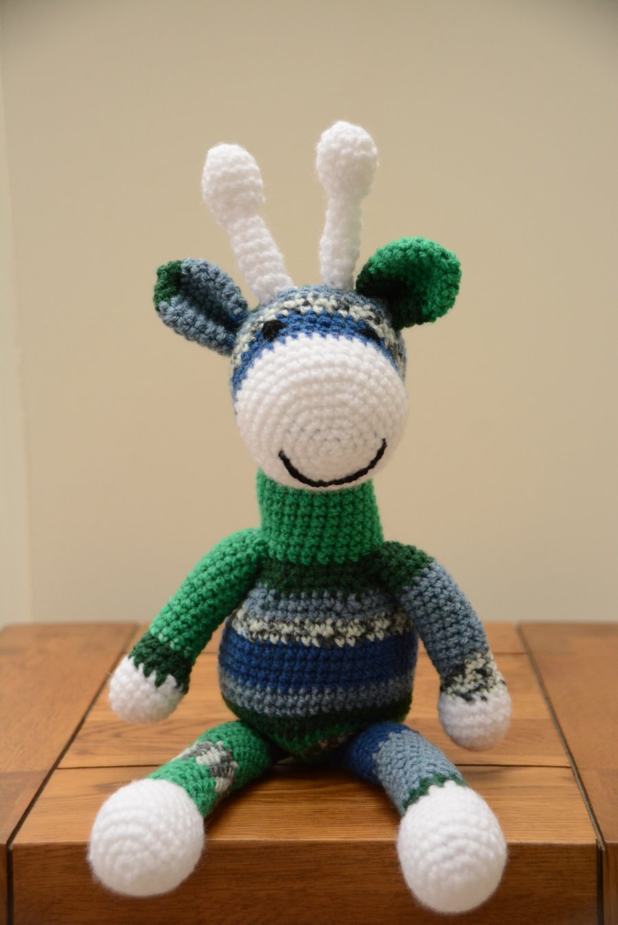 Giraffe Soft Toy - blue, green and white