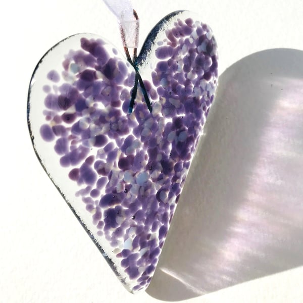 Fused Glass Purple Heart