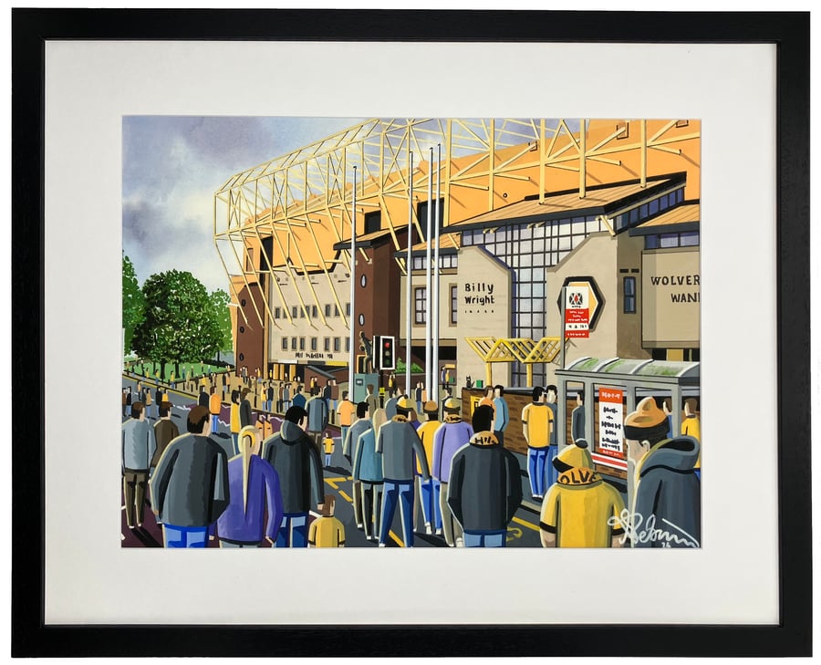 Wolverhampton, Wolves, Molineux Football Stadium Art Print 20" x 16" Frame Size