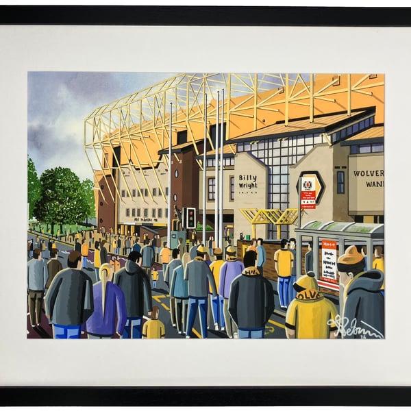 Wolverhampton, Wolves, Molineux Football Stadium Art Print 20" x 16" Frame Size