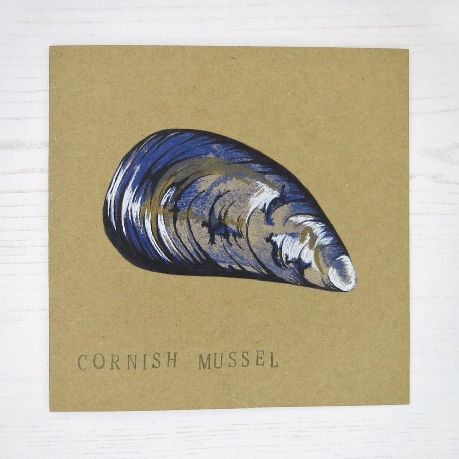 Cornish Mussel Greetings Card - Small Mussel 