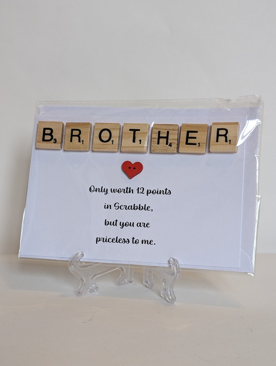 Brother only worth 12 points in Scrabble greetings card
