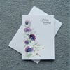 hand painted floral art Birthday greetings card ( ref F 95)