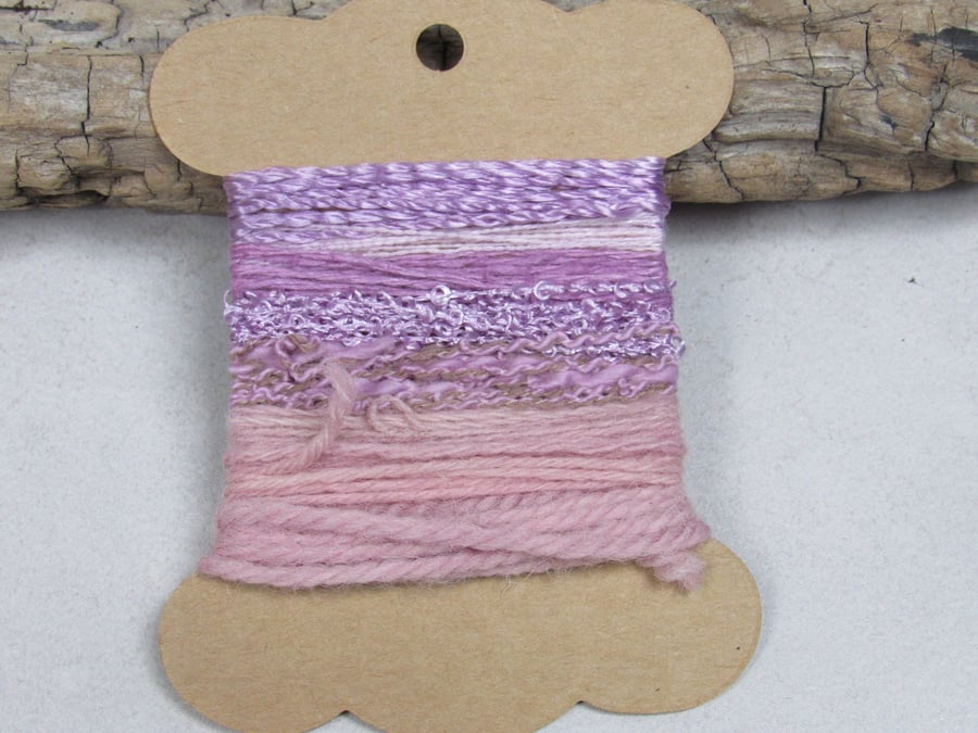 Small Cochineal Pink Lilac Natural Dye Textured Thread Pack