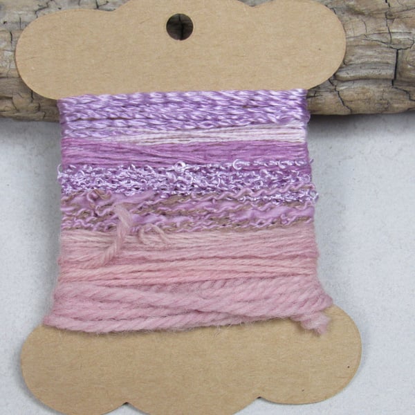 Small Cochineal Pink Lilac Natural Dye Textured Thread Pack