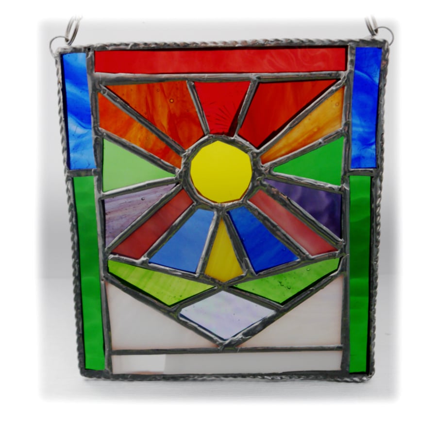 Seasons Stained Glass Suncatcher Rainbow Handmade 