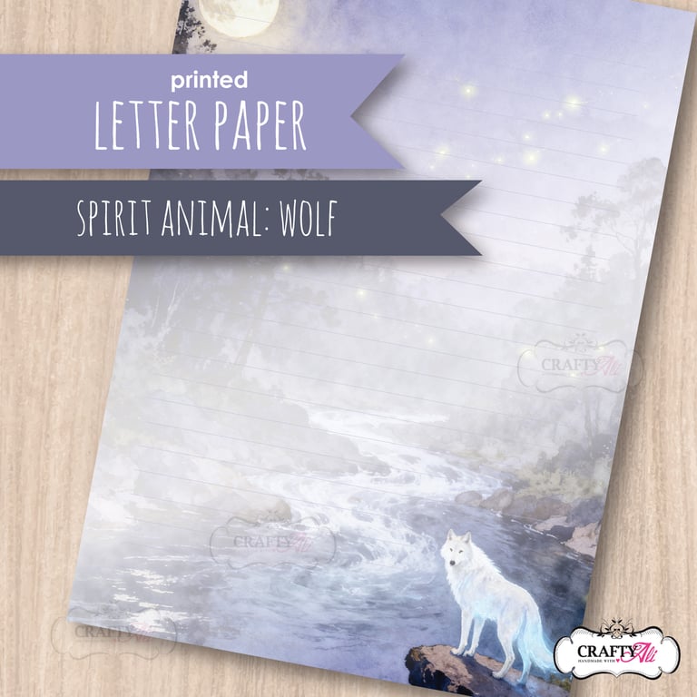 Letter Writing Paper - Spirit Animal Guides: Wolf