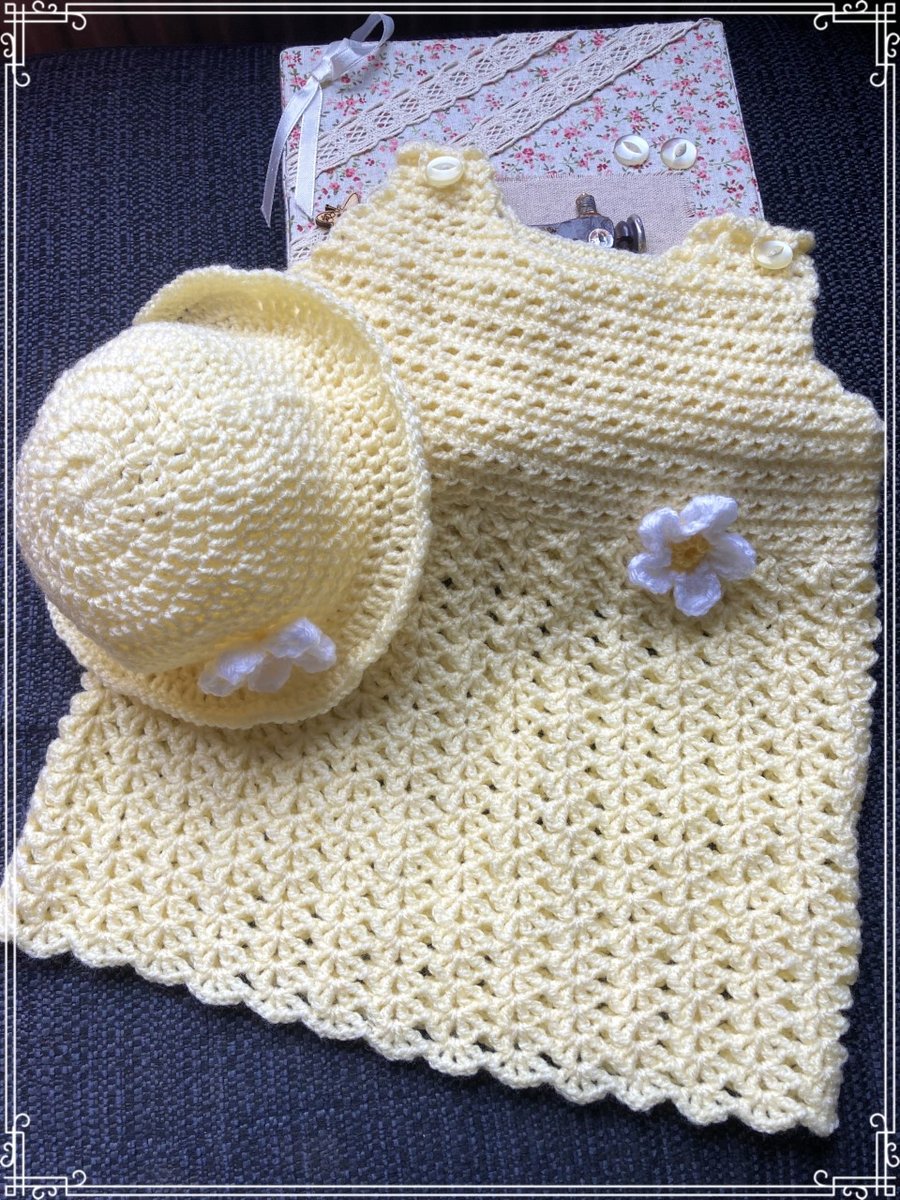Baby Summer Hat and Dress Set
