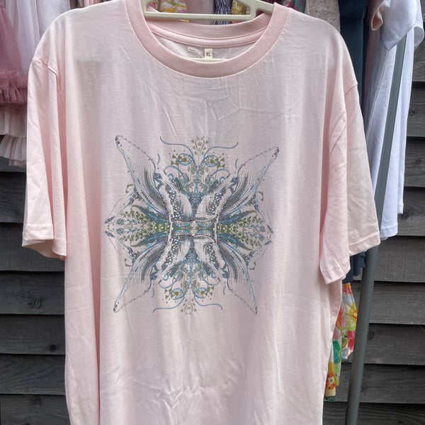 Men's pink Whale T Shirt XL