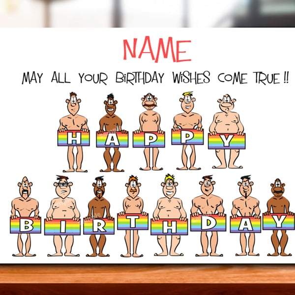 Personalised Gay Birthday Card, Funny Diva Card For Him, husband, partner,