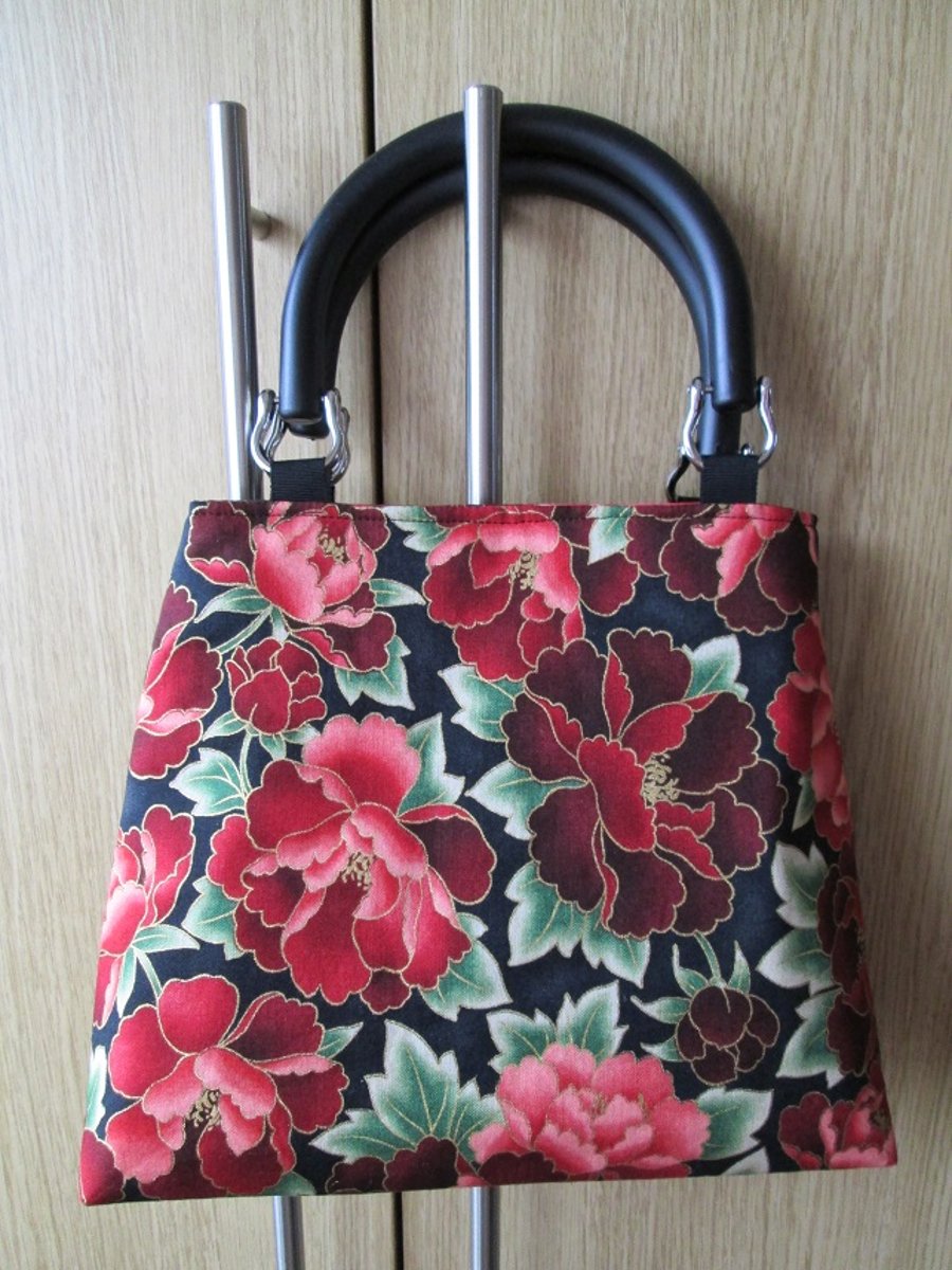 SOLD - Small Red Paeony Handbag