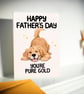 Golden Retriever Father's Day Card for Dad, Cute Dog Card - Image 6