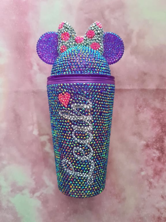 Disney Minnie Mickey Mouse Personalised Rhinestone Tumbler