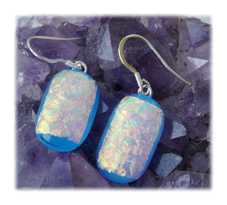 SOLD Handmade Fused Dichroic Glass Earrings 225