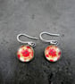 Poppy Dangle Earrings with Sterling Silver Ear Wire, Red Flowers Jewellery, Art  - Image 6