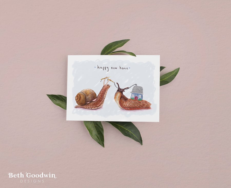 Snail New Home Card - Moving House, Housewarming card