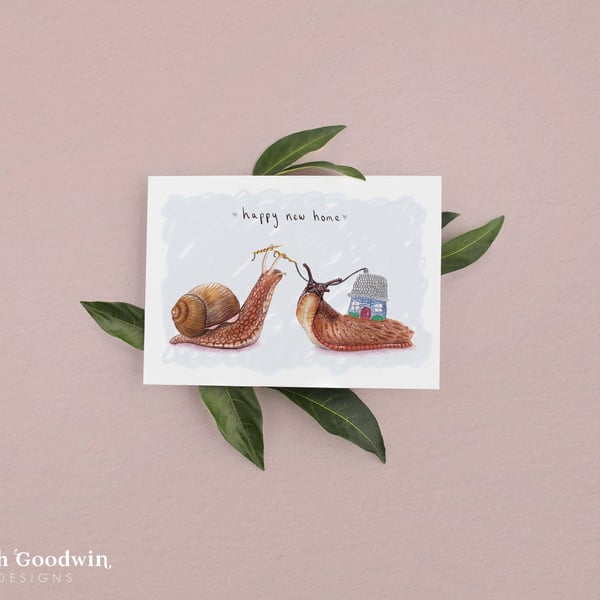 Snail New Home Card - Moving House, Housewarming card