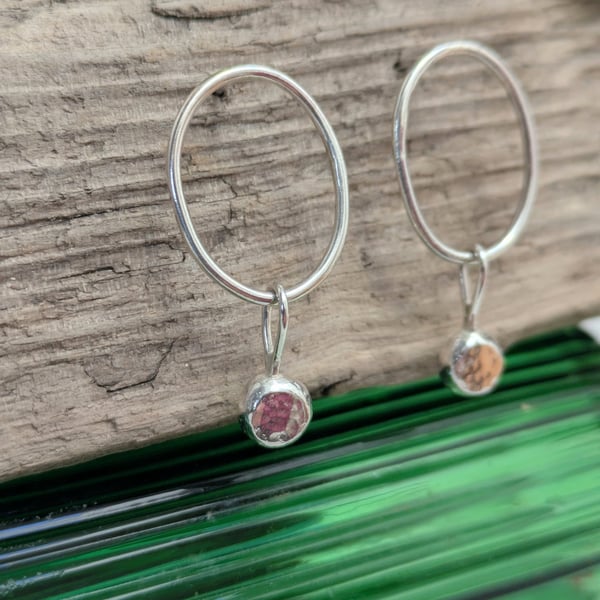 Sterling silver oval earrings 