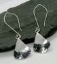 Textured large eardrops sterling silver - Image 1