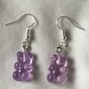 Purple gummy bear earrings