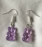 Purple gummy bear earrings