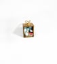 Miniature house textile art in wooden drawer box, 3D fabric wall hanging - Image 7