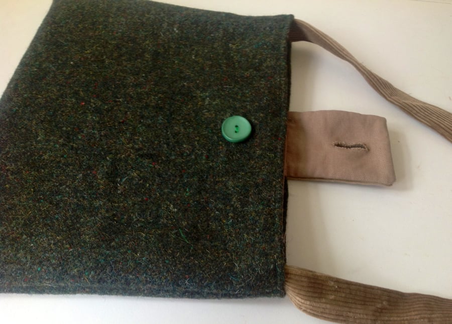 Tweed and Corduroy Shoulder Bag