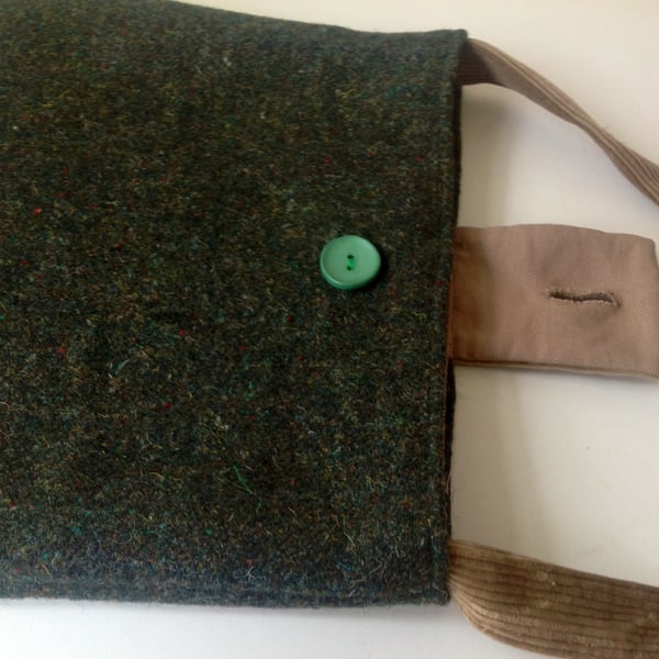 Tweed and Corduroy Shoulder Bag