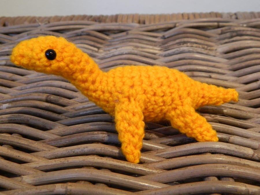 Percy the tiny Plesiosaur toy dinosaur, rainbow pocket dinos crochet plush