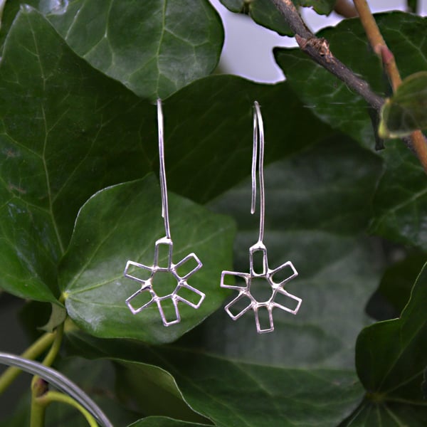Sterling silver festive Christmas Snowflake earrings