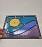 Stormy sky and ocean stained glass leaded panel - Image 2