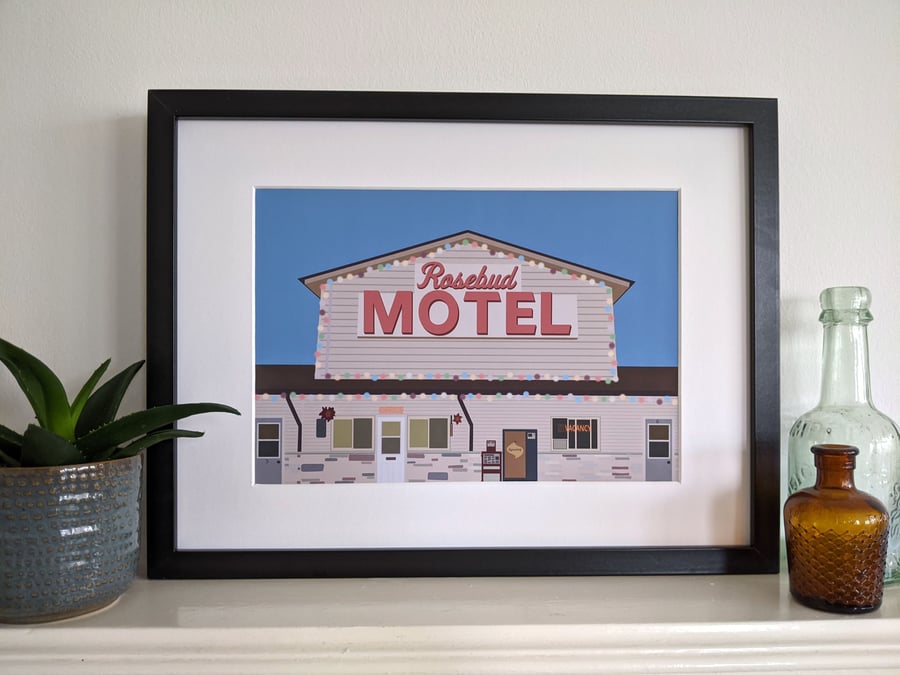 Schitt's Creek Rosebud Motel A4 Print