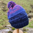 Blue and purple hat