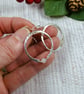 Earrings, Sterling Silver Hoops with Moonstone Gemstones - Image 4