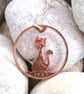 Cat pendant upcycled from 1967 bronze penny coin - Image 5