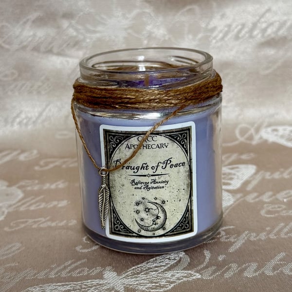Lavender Moon Candle – Witchy Apothecary Crystal Candle for Relaxation & Peace
