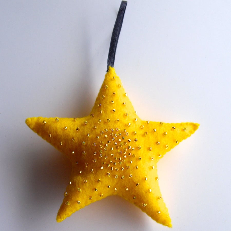 Cute Hand Stitched Star Decoration - UK Free Post