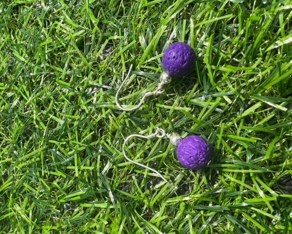 Purple Lava Rock Earrings