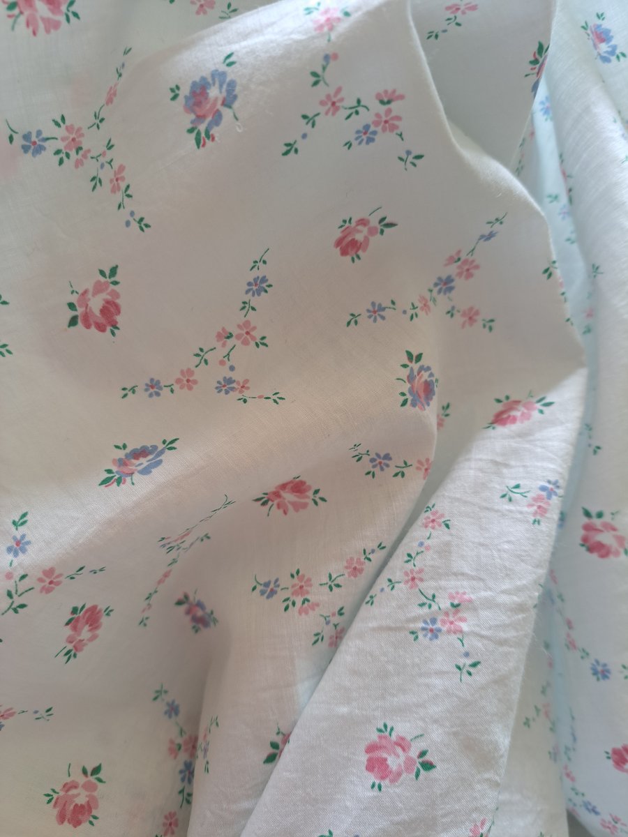 Vintage fabric with rose design