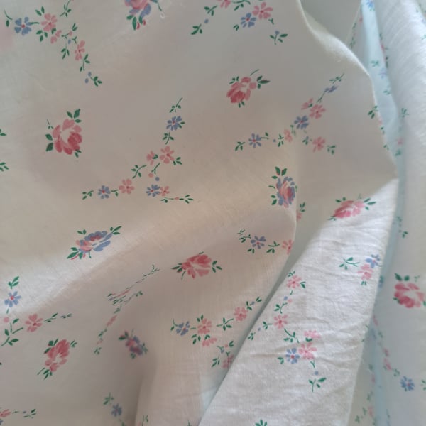 Vintage fabric with rose design