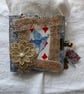 Handmade Bluebird Mini Junk Journal – 4 x 4 Inch Square Notebook