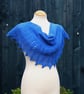 Ultramarine Blue pure wool laced edged scarf shawl - design S122 - Image 5